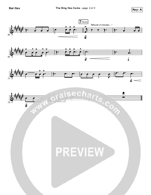 The King Has Come Bari Sax (Passion / Kristian Stanfill)