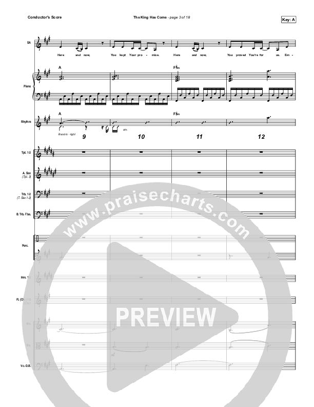 The King Has Come Conductor's Score (Passion / Kristian Stanfill)