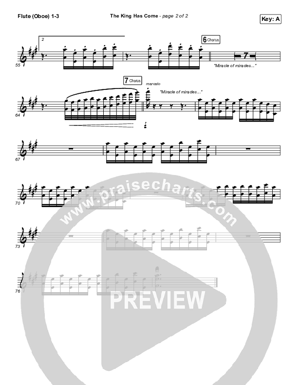 The King Has Come Flute/Oboe 1/2/3 (Passion / Kristian Stanfill)