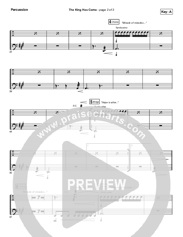 The King Has Come Percussion (Passion / Kristian Stanfill)