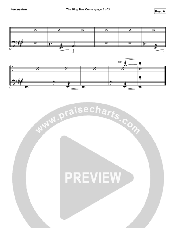 The King Has Come Percussion (Passion / Kristian Stanfill)