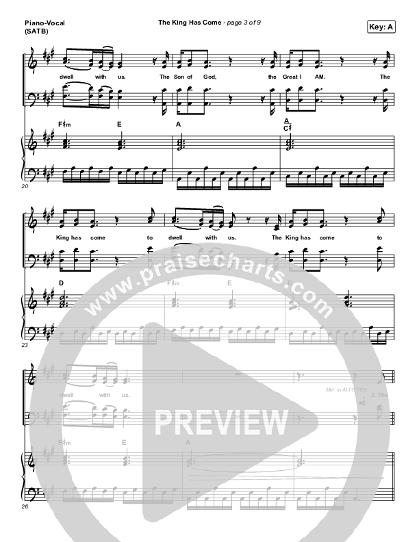 The King Has Come Piano/Vocal (SATB) (Passion / Kristian Stanfill)