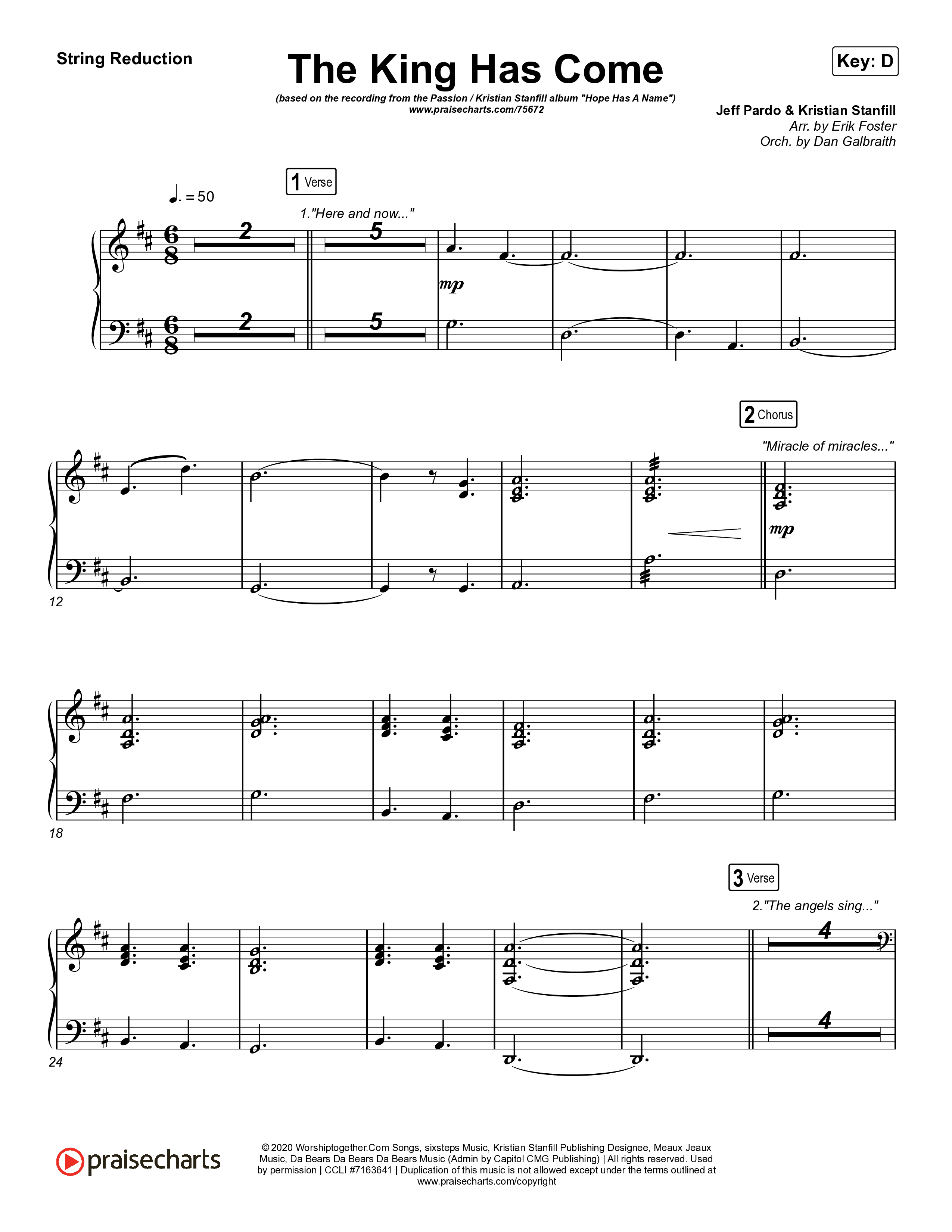 The King Has Come String Reduction (Passion / Kristian Stanfill)