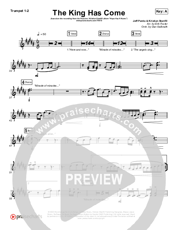 The King Has Come Brass Pack (Passion / Kristian Stanfill)