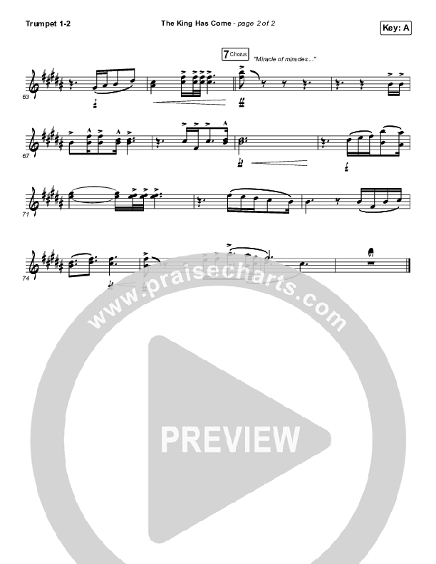 The King Has Come Trumpet 1,2 (Passion / Kristian Stanfill)