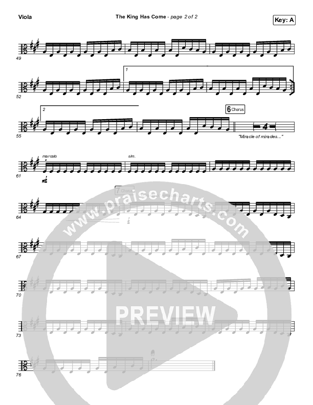 The King Has Come Viola (Passion / Kristian Stanfill)