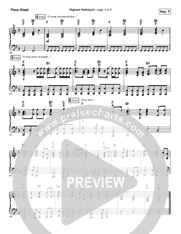 Highest Hallelujah Piano Sheet (Passion / Brett Younker)