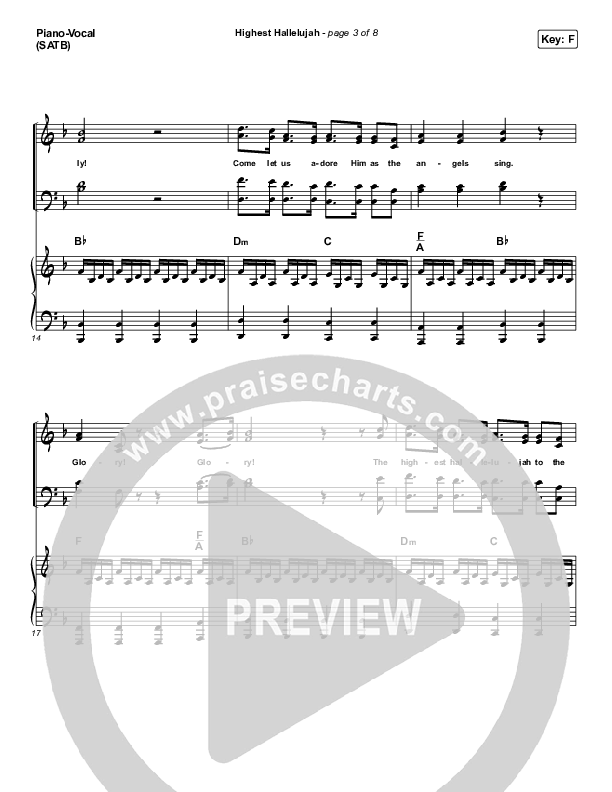 Highest Hallelujah Piano/Vocal (SATB) (Passion / Brett Younker)