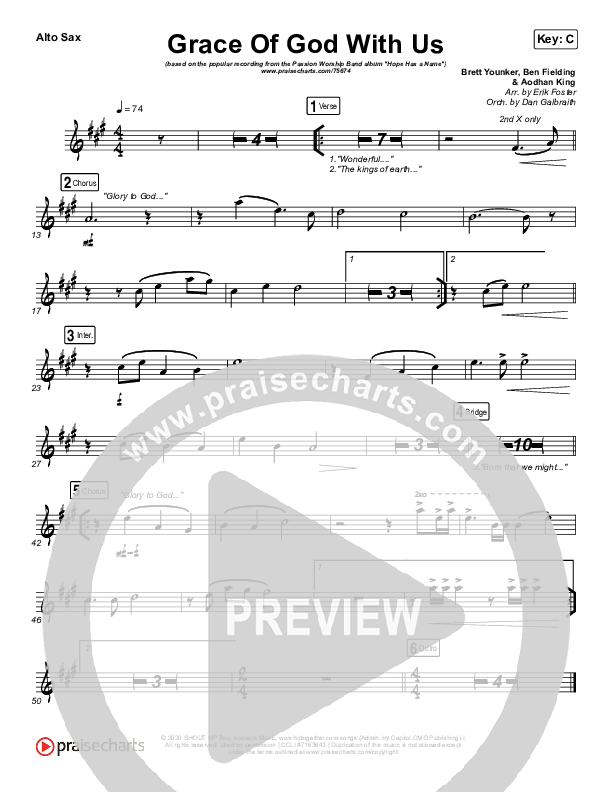 Grace Of God With Us Alto Sax (Passion / Chidima)