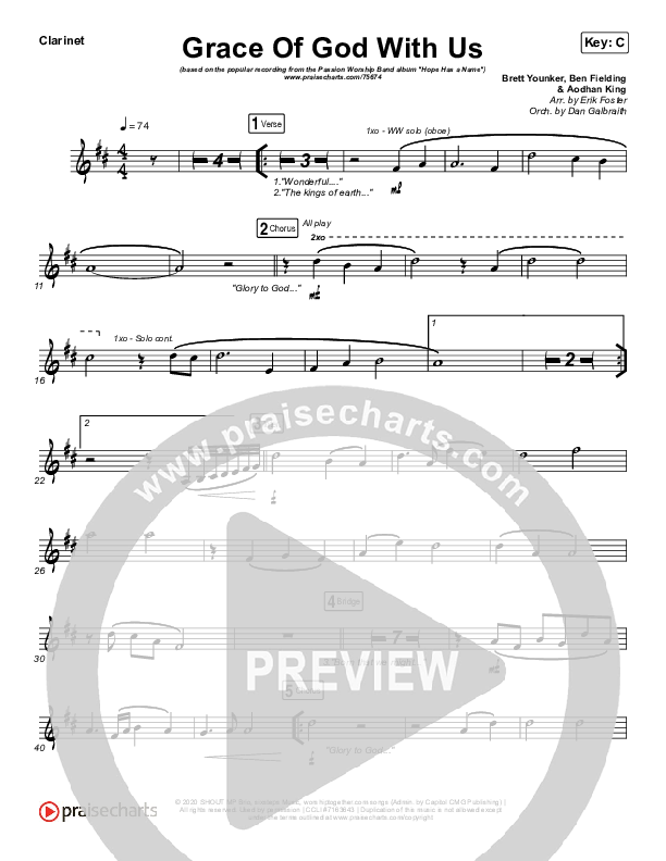 Grace Of God With Us Clarinet (Passion / Chidima)