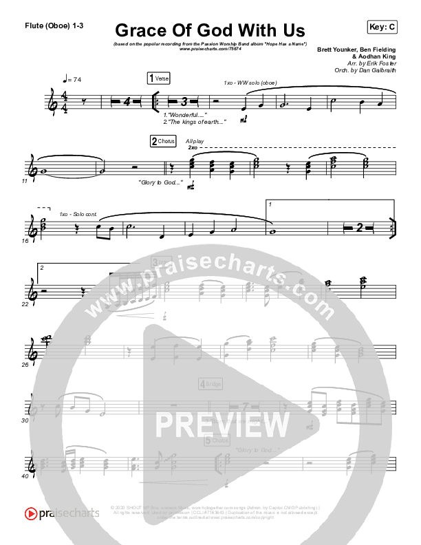 Grace Of God With Us Flute/Oboe 1/2/3 (Passion / Chidima)