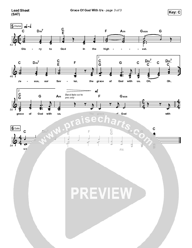 Grace Of God With Us Lead Sheet (SAT) (Passion / Chidima)
