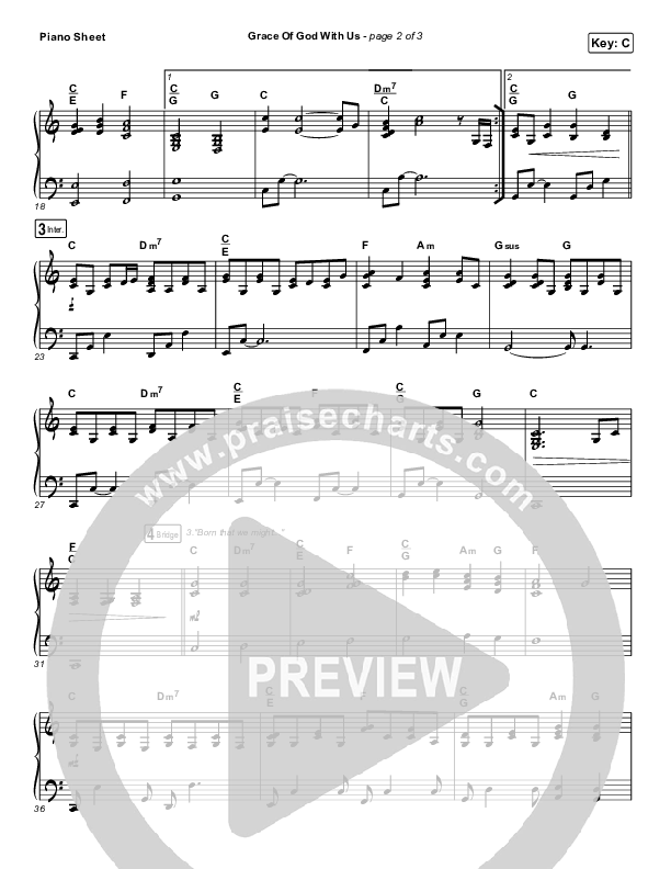 Grace Of God With Us Piano Sheet (Passion / Chidima)