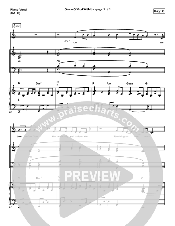 Grace Of God With Us Piano/Vocal (SATB) (Passion / Chidima)