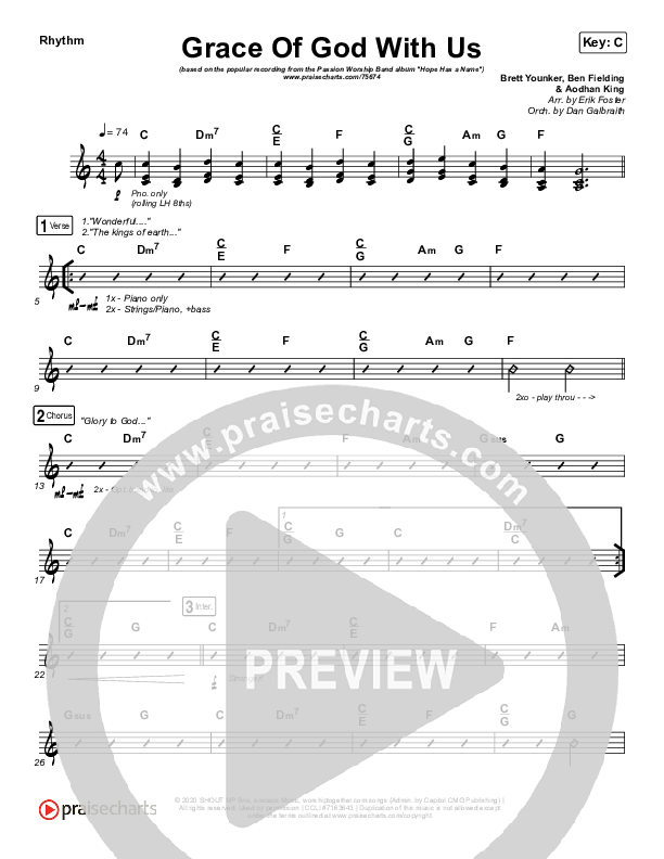 Grace Of God With Us Rhythm Chart (Passion / Chidima)