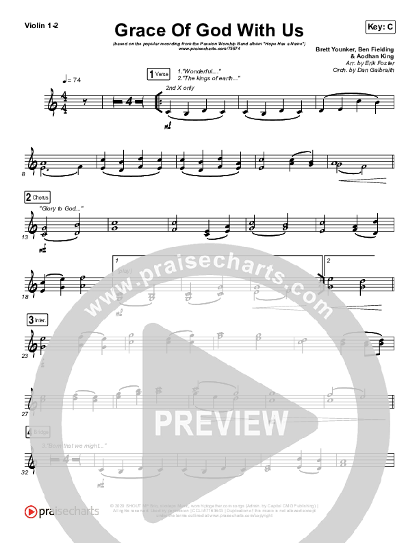 Grace Of God With Us Violin 1/2 (Passion / Chidima)