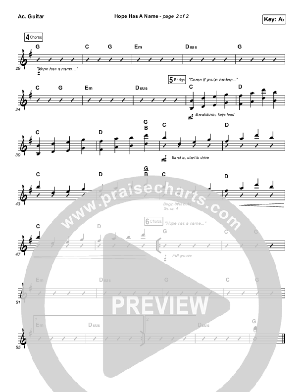 Hope Has A Name Acoustic Guitar (Passion / Kristian Stanfill)