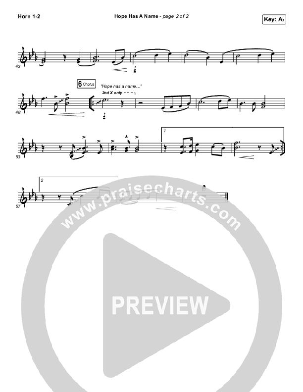 Hope Has A Name French Horn 1/2 (Passion / Kristian Stanfill)
