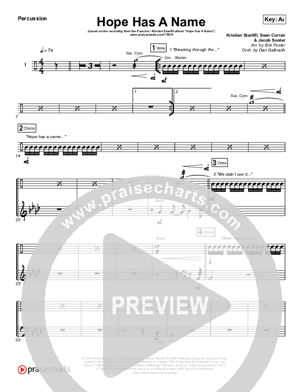 Hope Has A Name Percussion (Passion / Kristian Stanfill)