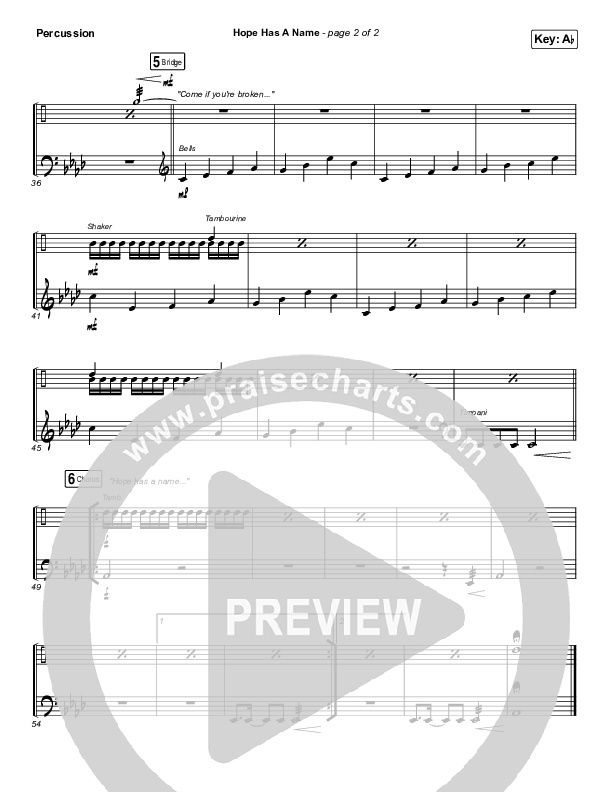 Hope Has A Name Percussion (Passion / Kristian Stanfill)