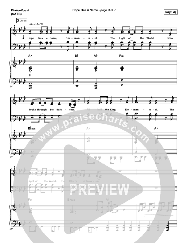 Hope Has A Name Piano/Vocal (SATB) (Passion / Kristian Stanfill)