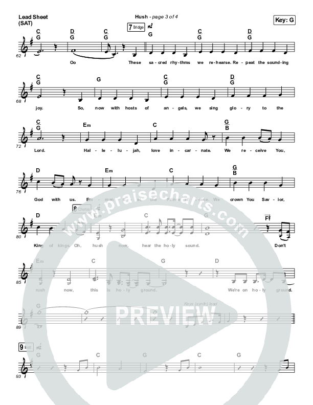 Hush Lead Sheet (SAT) (Passion / Melodie Malone)