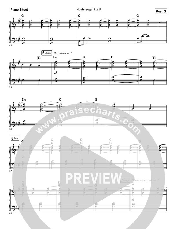 Hush Piano Sheet (Passion / Melodie Malone)