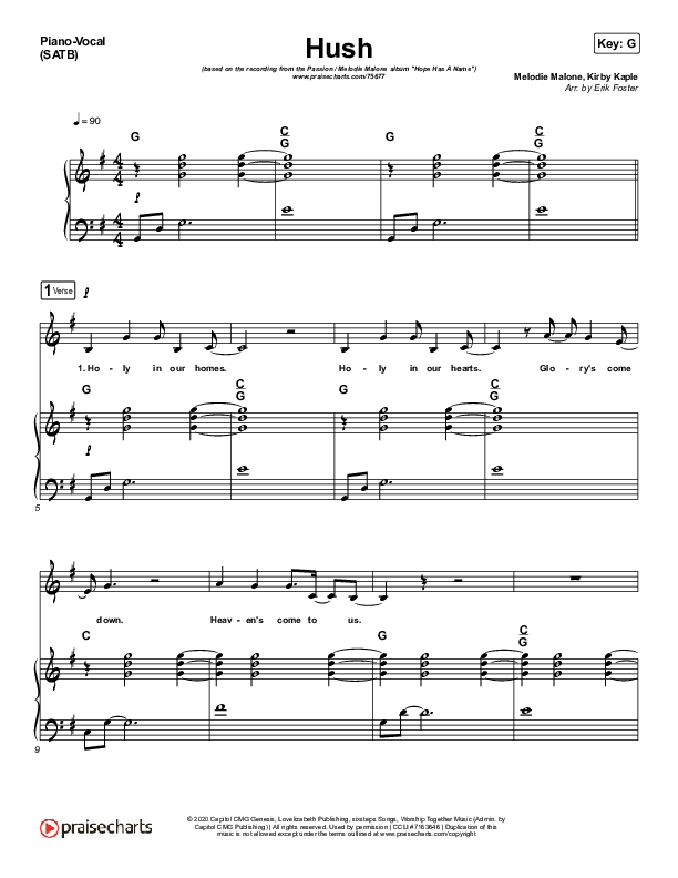 Hush Piano/Vocal & Lead (Passion / Melodie Malone)