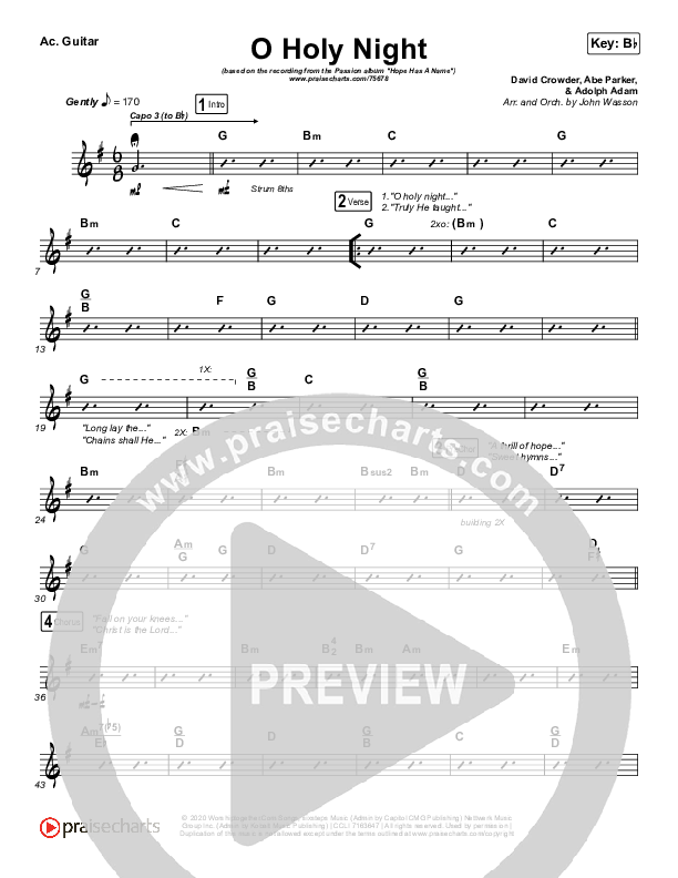 O Holy Night Rhythm Chart (Print Only) (Passion / Crowder)
