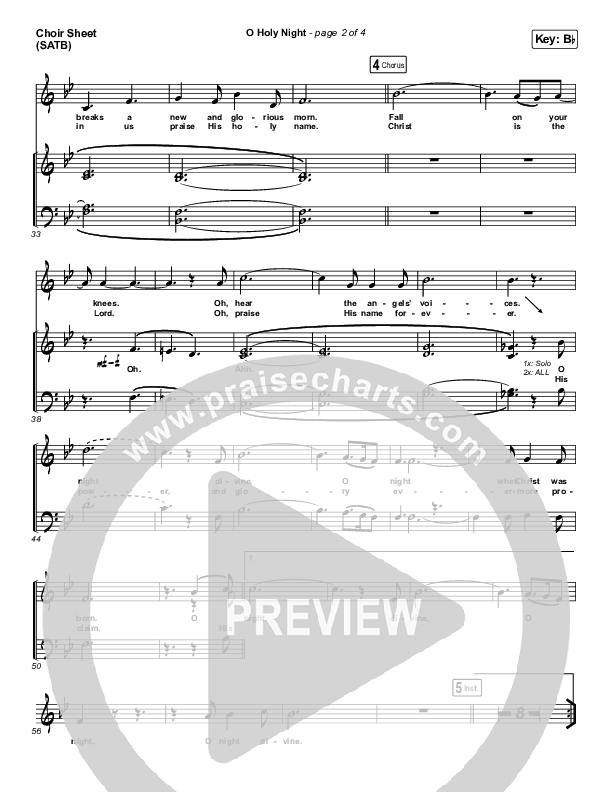 O Holy Night Choir Sheet (SATB) (Print Only) (Passion / Crowder)