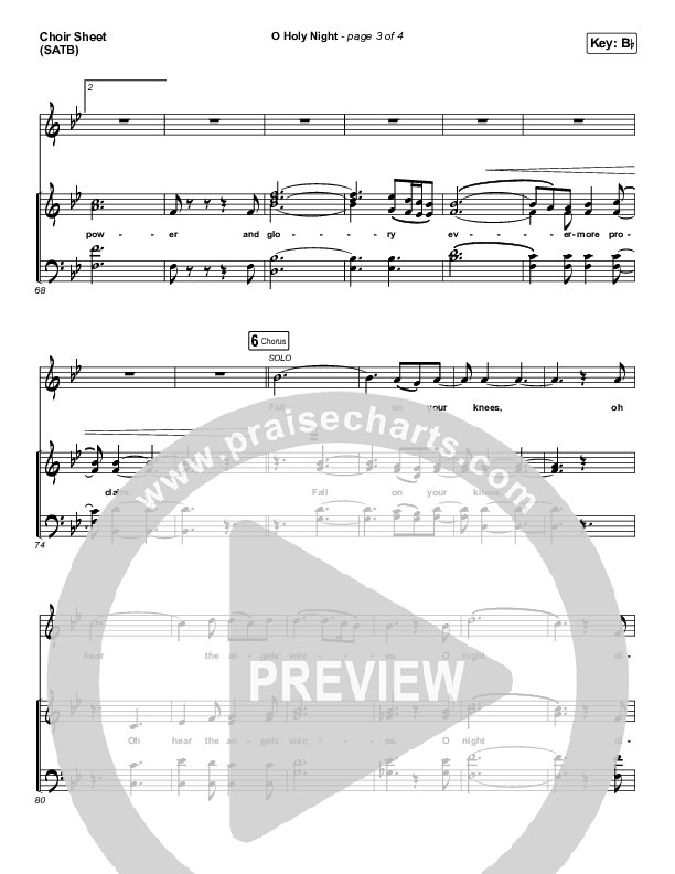 O Holy Night Choir Sheet (SATB) (Print Only) (Passion / Crowder)