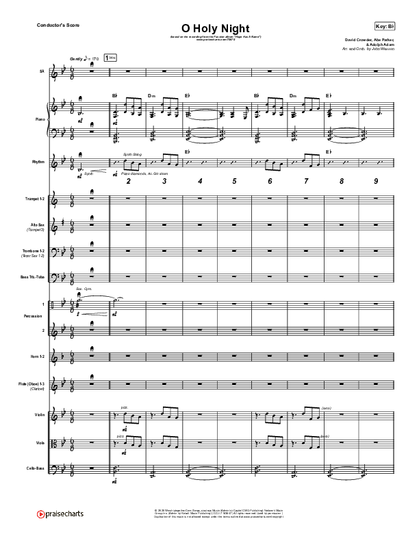 O Holy Night Conductor's Score (Passion / Crowder)