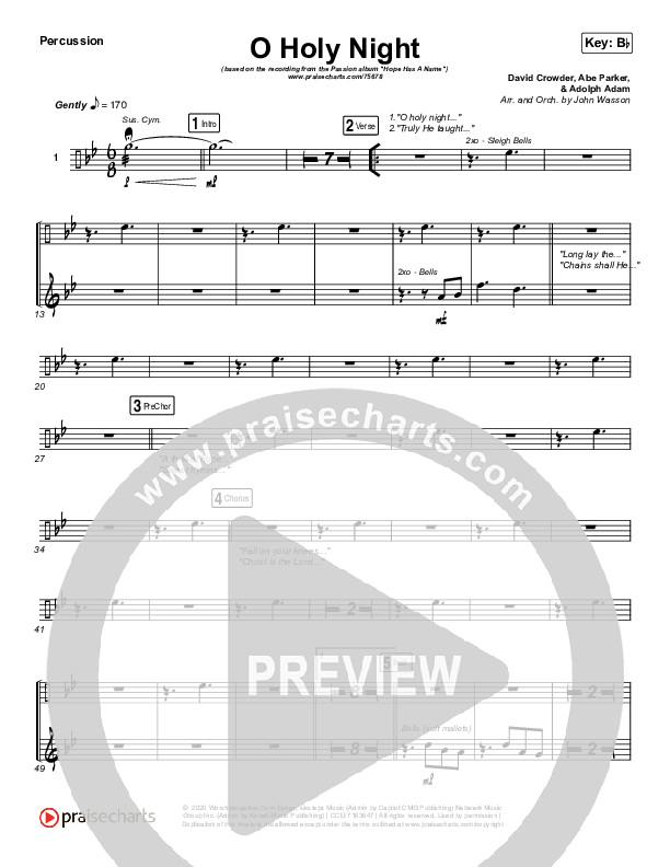 O Holy Night Percussion (Passion / Crowder)