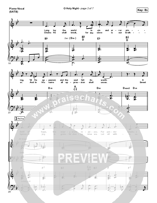 O Holy Night Piano/Vocal (Print Only) (Passion / Crowder)