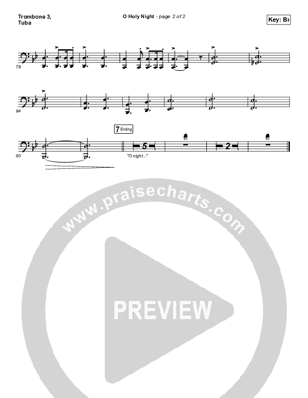 O Holy Night Trombone 3/Tuba (Passion / Crowder)