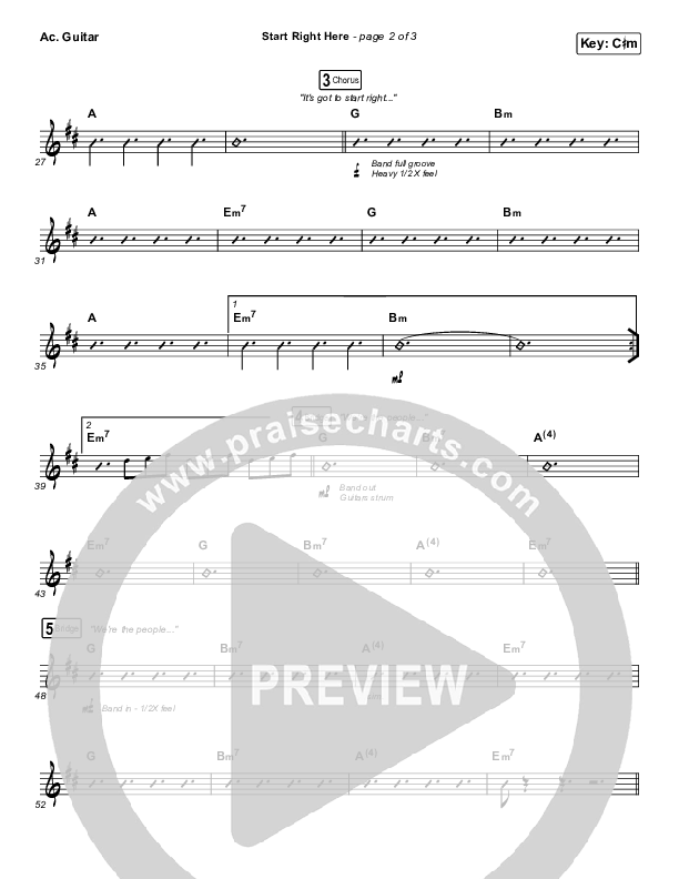 Start Right Here (Single) Acoustic Guitar (Casting Crowns)