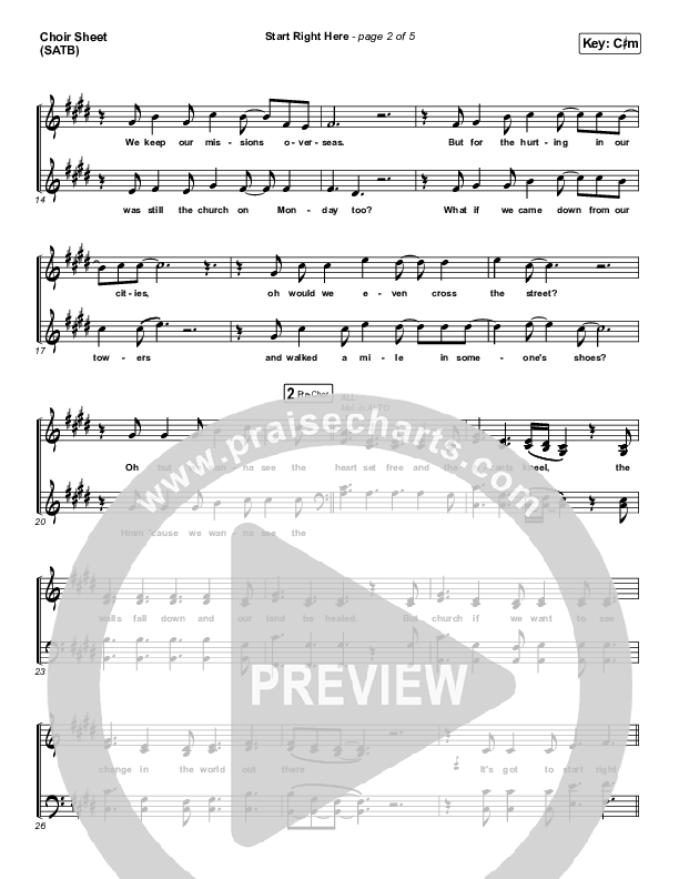 Start Right Here (Single) Choir Vocals (SATB) (Casting Crowns)