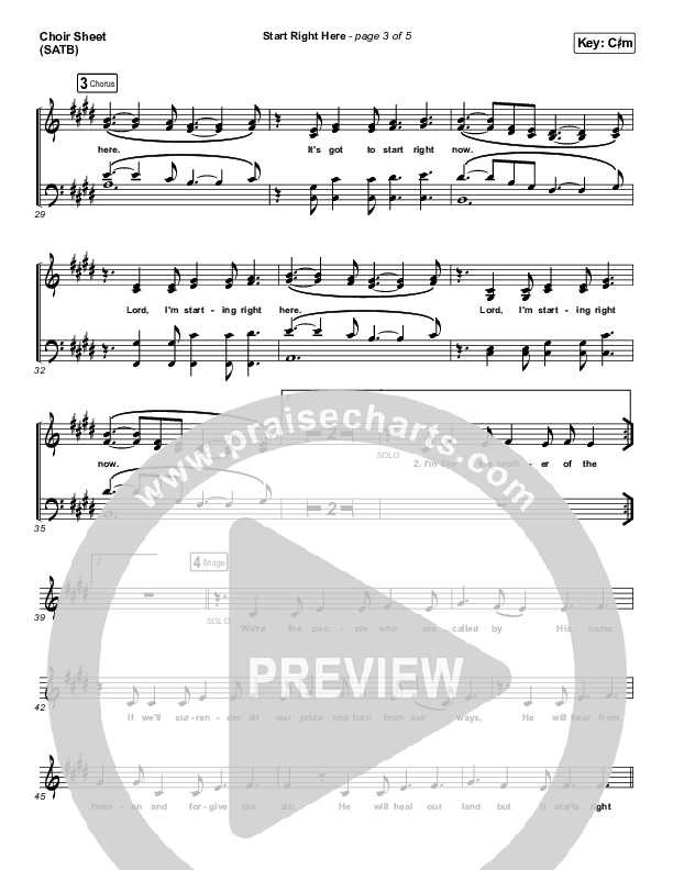 Start Right Here (Single) Choir Sheet (SATB) (Print Only) (Casting Crowns)
