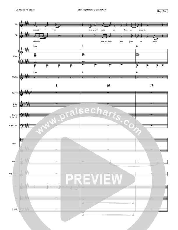 Start Right Here (Single) Conductor's Score (Casting Crowns)
