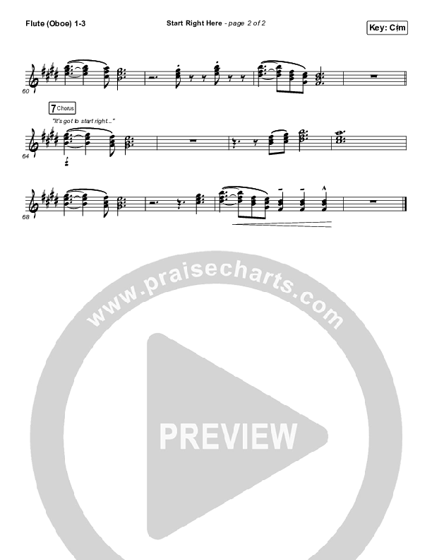 Start Right Here (Single) Flute/Oboe 1/2/3 (Casting Crowns)