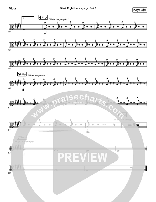 Start Right Here (Single) Viola (Casting Crowns)