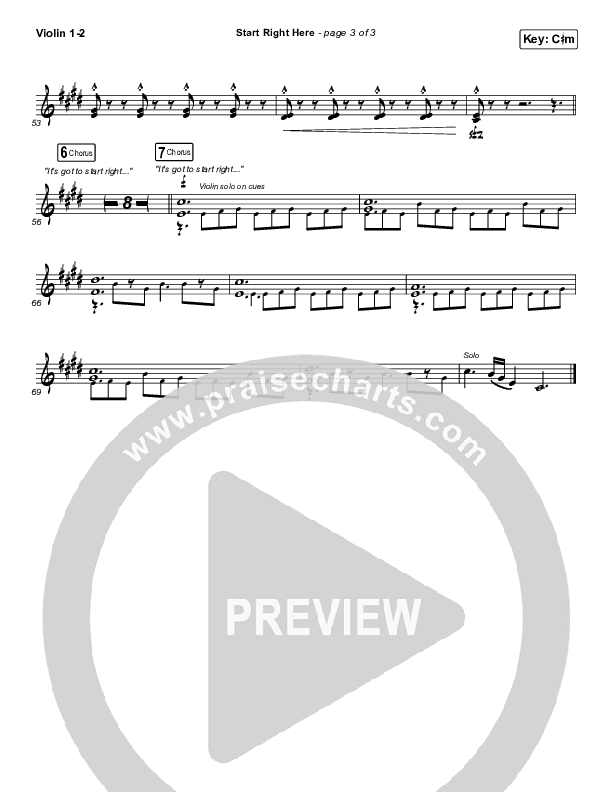 Start Right Here (Single) Violin 1/2 (Casting Crowns)