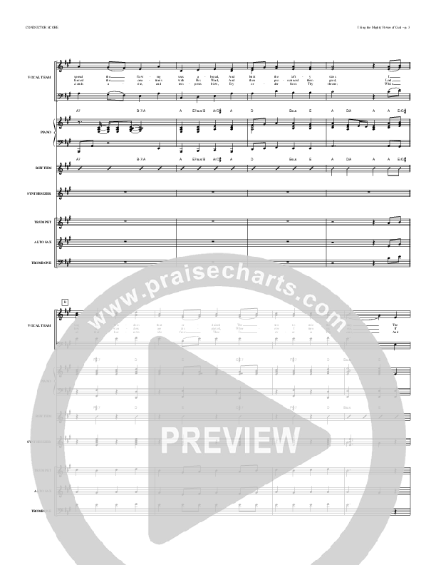 I Sing The Mighty Power Of God Conductor's Score (Todd Billingsley)