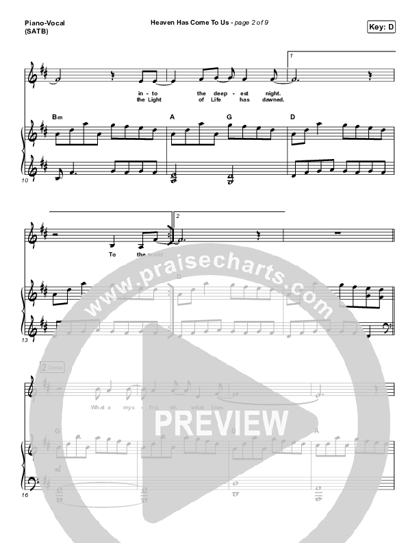 Heaven Has Come To Us Piano/Vocal (SATB) (Sovereign Grace)