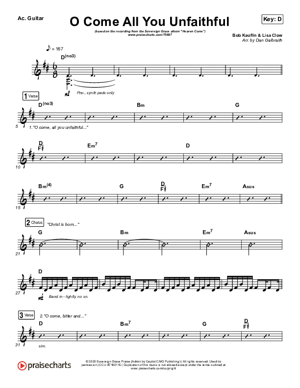 O Come All You Unfaithful Acoustic Guitar (Sovereign Grace)