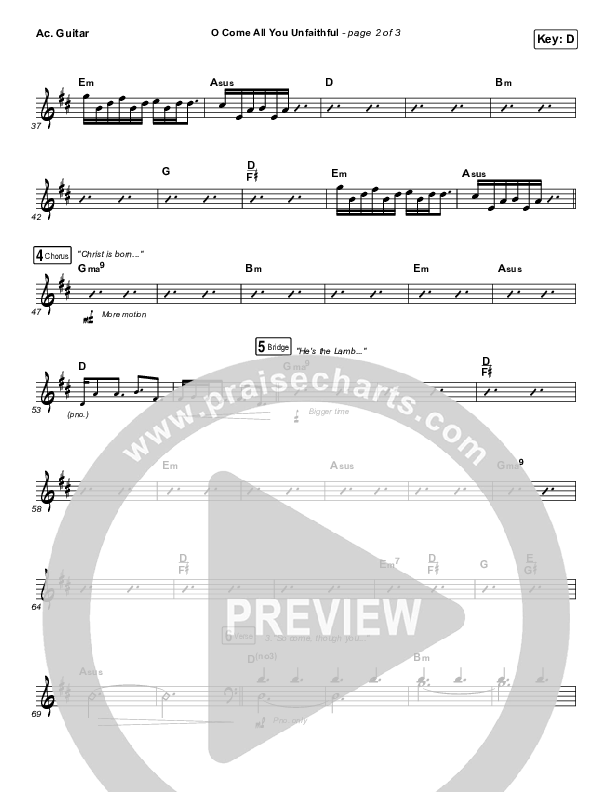 O Come All You Unfaithful Acoustic Guitar (Sovereign Grace)