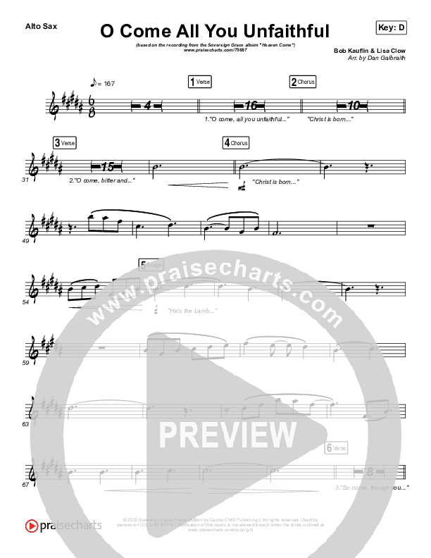 O Come All You Unfaithful Alto Sax (Sovereign Grace)