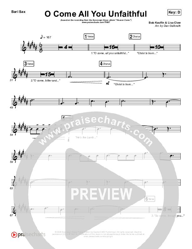 O Come All You Unfaithful Bari Sax (Sovereign Grace)