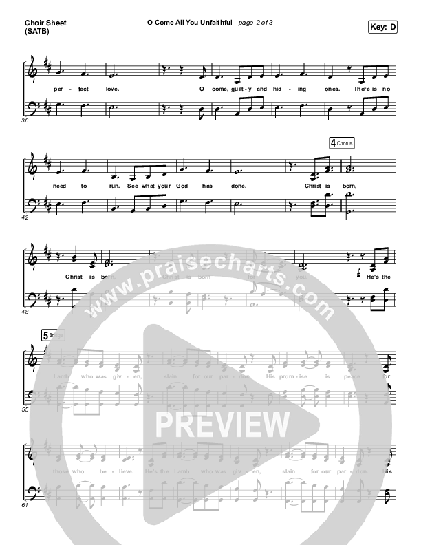 O Come All You Unfaithful Choir Vocals (SATB) (Sovereign Grace)