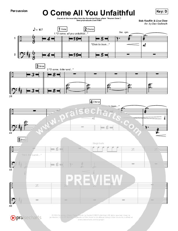 O Come All You Unfaithful Percussion (Sovereign Grace)